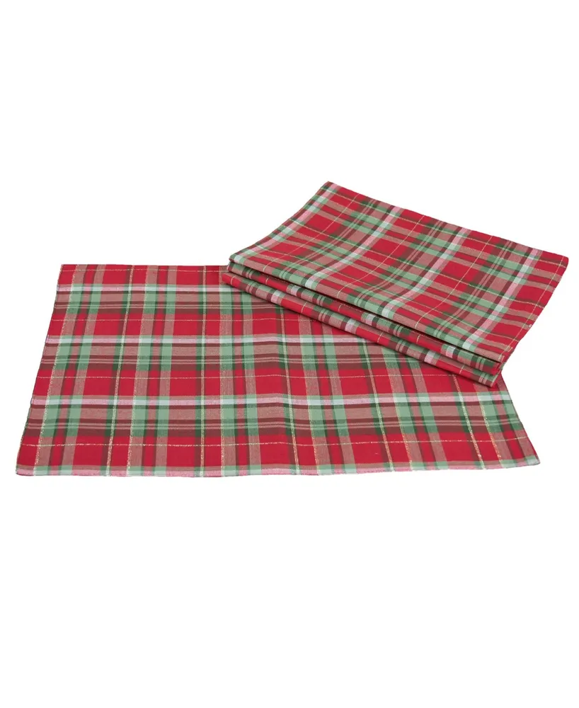 Xia Home Fashions Holiday Tartan Placemats - Set of 4, 13" x 19"