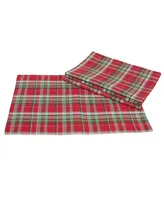 Xia Home Fashions Holiday Tartan Placemats - Set of 4, 13" x 19"