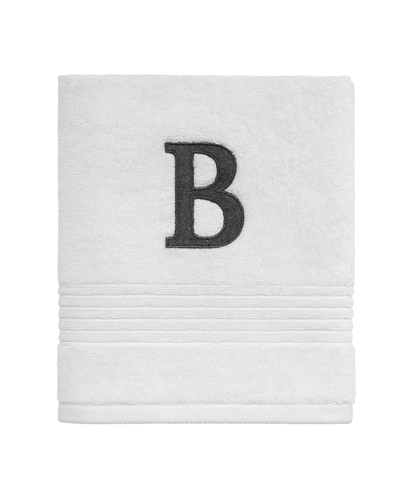 Avanti Block Monogram Initial Cotton Hand Towel, 16" x 30"