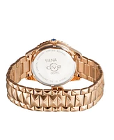 Gevril Women's Siena Swiss Quartz Ion Plating Rose Stainless Steel Bracelet Watch 38mm