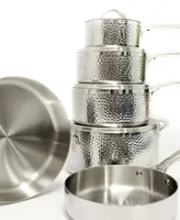 Hammered 10 Piece 3-Ply Stainless Steel Cookware Set