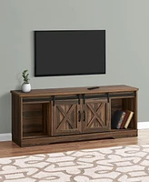 Tv Stand with 2 Barn-Style Sliding Doors