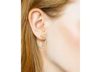 And Now This Cubic Zirconia Drop in C Hoop Earring in Gold Plated