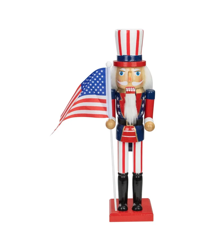 Northlight Patriotic Wooden Uncle Sam Christmas Nutcracker Tabletop Decor