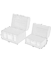 Vintiquewise Decorative Leather Treasure Boxes, Set of 2