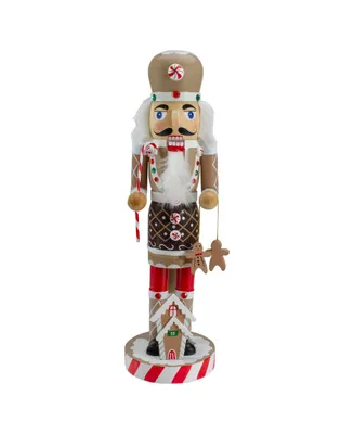 Northlight Wooden Christmas Nutcracker Chef with Gingerbread House