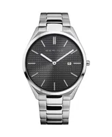 Bering Men's Ultra Slim Silver-Tone Stainless Steel Bracelet Watch 40mm