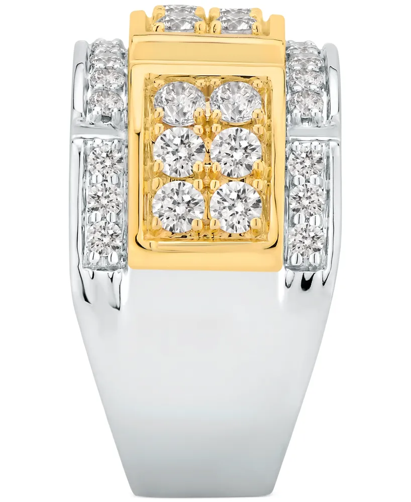 Men's Diamond Ring (2 ct. t.w.) in Two-Tone 10k Gold & White Gold