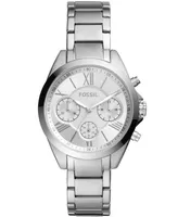 Fossil Women's Modern Courier Chronograph Stainless Steel Silver-Tone Watch 36mm - Silver