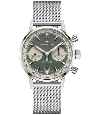Hamilton Men's Swiss Intra-Matic Chronograph H Stainless Steel Mesh Bracelet Watch 40mm