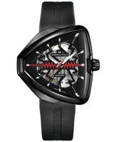 Hamilton Men's Swiss Ventura Black Rubber Strap Watch 45m