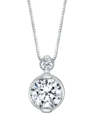 Sirena Diamond Double Bezel 18" Pendant Necklace (1/4 ct. t.w.) 14K White Gold or Yellow