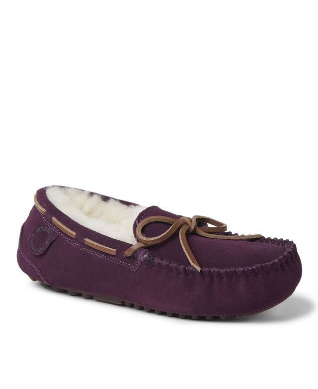 Dearfoams Fireside By Women's Victoria Genuine Shearling Moccasin Slipper