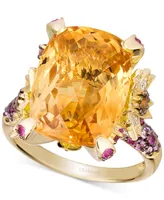 Le Vian Crazy Collection Multi-Gemstone (11 ct. t.w.) & Vanilla Diamond (1/4 ct. t.w.) Statement Ring in 14k Gold