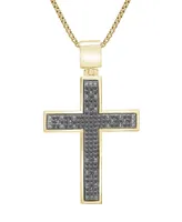 Diamond Cross 22" Pendant Necklace (1/2 ct. t.w.) 14k Gold-Plated Sterling Silver or (Also Black Diamonds)