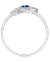Unwritten Silver Plated Cubic Zirconia Evil Eye Wrap Around Ring