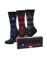 Marvel Men's Argyle Socks Gift Set, Pack of 3