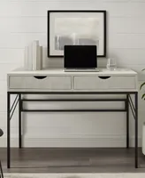 Faux Shagreen 2 Drawer Desk