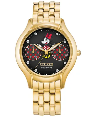 Disney by Citizen Minnie Mouse Gold-Tone Stainless Steel Bracelet Watch 30mm - Gold
