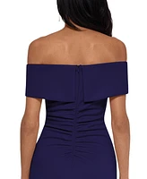 Xscape Off-The-Shoulder Ruched Gown