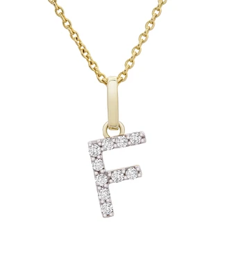 Diamond Initial Pendant Necklace (1/10 ct. t.w.) in 14k Gold, 17" + 1" Extender