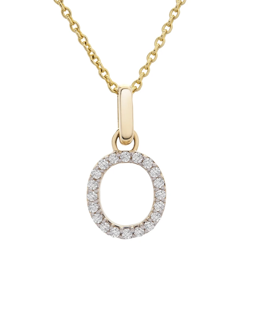 Diamond Initial Pendant Necklace (1/10 ct. t.w.) in 14k Gold, 17" + 1" Extender