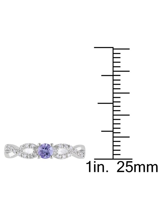 Tanzanite (1/6 ct. t.w.) and Diamond (1/10 Sterling Silver, Infinity Ring