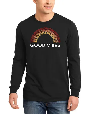 Men's Good Vibes Word Art Long Sleeve T-shirt