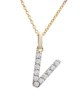 Diamond Initial Pendant Necklace (1/10 ct. t.w.) in 14k Gold, 17" + 1" Extender