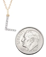 Diamond Initial Pendant Necklace (1/10 ct. t.w.) in 14k Gold, 17" + 1" Extender