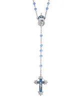 Silver-Tone Sapphire Enamel "King of Kings" Rosary - Silver