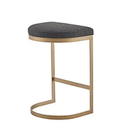 Madison Park Maison 25"H Modern Backless Metal Counter Stool with Cushioned Seat, Fully Assembled