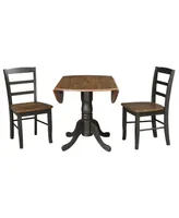 42" Dual Drop Leaf Pedestal Dining Table with Madrid Ladderback Chairs