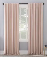 Evelina Faux Dupioni Silk Thermal Extreme 100% Blackout Back Tab Curtain Panel