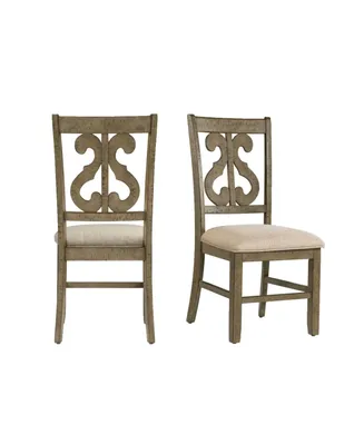 Picket House Furnishings Stanford Wooden Swirl Back Side Chair Set