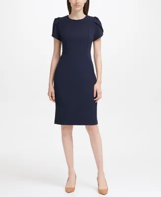 Calvin Klein Tulip-Sleeve Sheath Dress