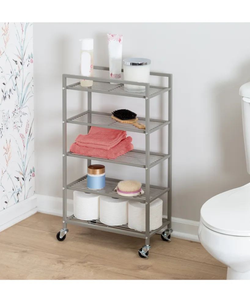 Honey Can Do 5-Tier Steel Rolling Bathroom Storage Cart