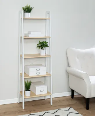 Honey Can Do Metal & Wood Veneer A-Frame Ladder Shelf with 5-Tiers