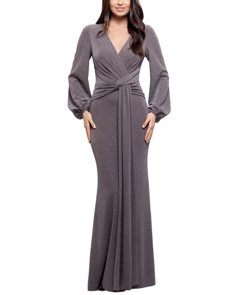 Betsy & Adam Metallic Knotted Gown