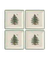 Spode Christmas Tree Tidbit Plates, Set of 4