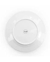 Elama Cara 16 Piece Round Porcelain Dinnerware Set in White