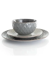 Elama Tahitian Diamond 16 Piece Dinnerware Set, Service for 4