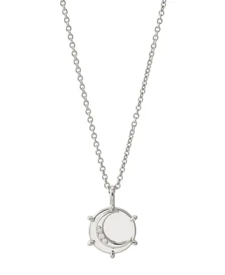 Ava Nadri Moon Pendant Necklace - Silver