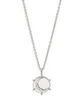 Ava Nadri Moon Pendant Necklace - Silver