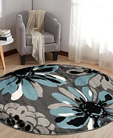 Main Street Rugs Alba ALB374 6'6" x 6'6" Round Area Rug