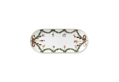 Star Fluted Christmas Oblong Dish, 15.5" L