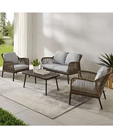 Haven Outdoor Wicker Conversation Set, 4 Piece