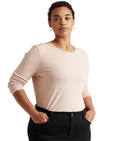 Lauren Ralph Plus Stretch Long-Sleeve Tee