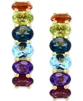 Effy Multi-Gemstone (2-1/8 ct. t.w.) Hoop Earrings in 14k Gold