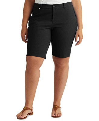 Lauren Ralph Plus-Size Stretch Cotton Shorts